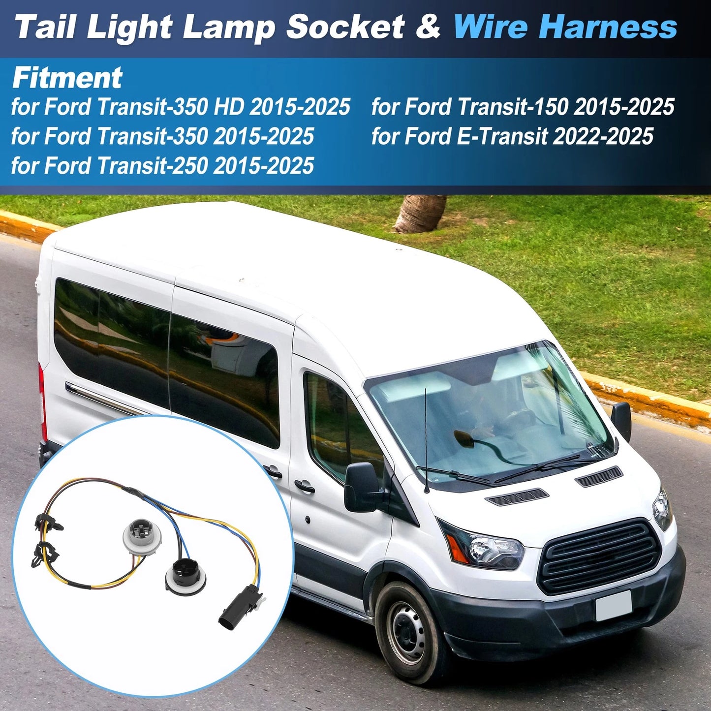 Tail Light Socket Wiring Harness for Ford Transit 150/250/350/350HD (2014–2023) CK4Z-13410-A
