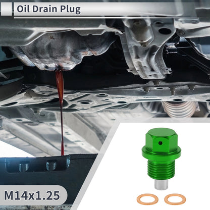 Set of 1 M14x1.25 Engine Oil Drain Plug with Gasket for Car Motorcycle Boat