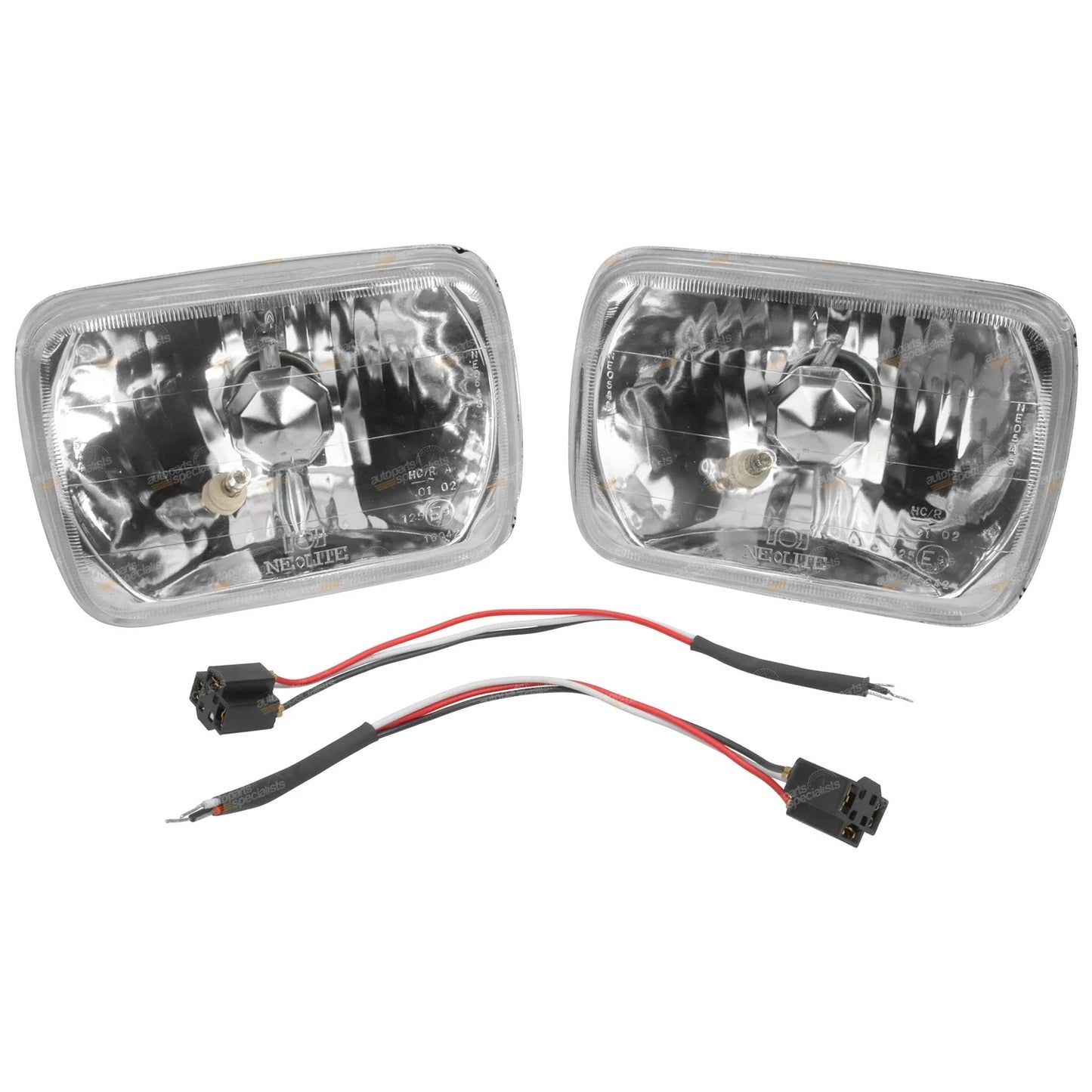 2 x Reflective Lenses 200mm x 142mm Headlight H4 Conversion + Park MakeModel