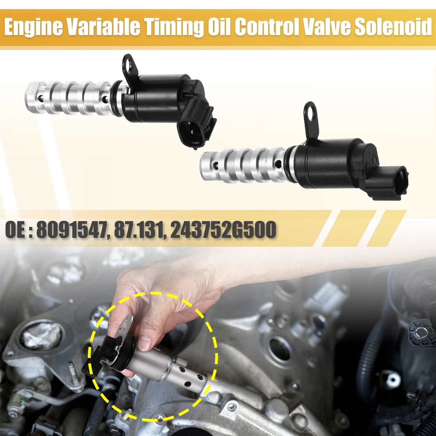 2 x Oil Control Variable Valve Timing Solenoids for Kia Optima (2011-2015)