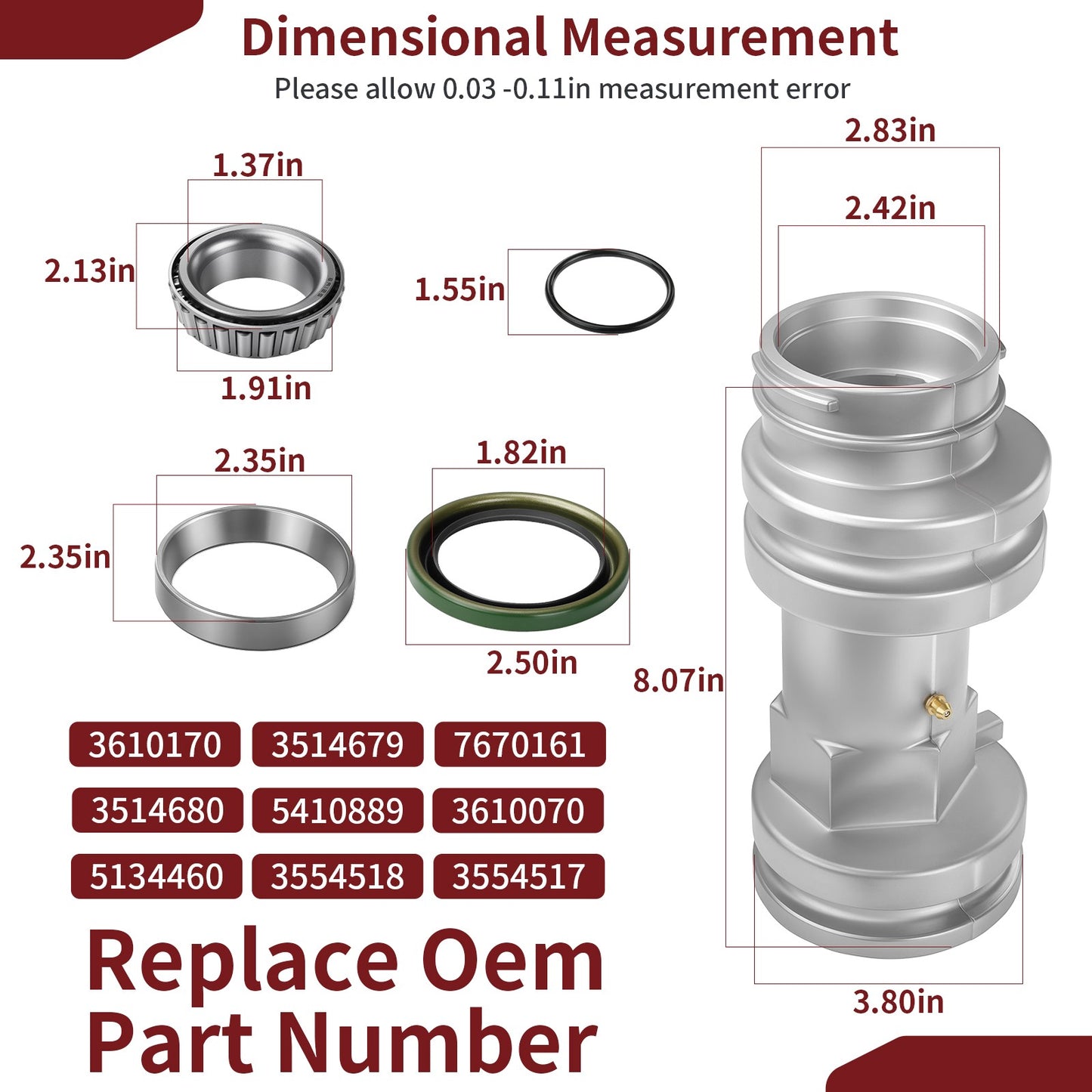 Rear Hub Repair Kit for Polaris Scrambler / Trail Blazer / Trail Boss