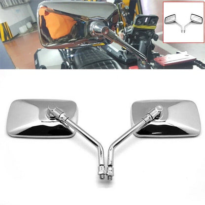 Chrome Motorcycle Rear Side View Mirrors for Universal Motorbike (N/A)