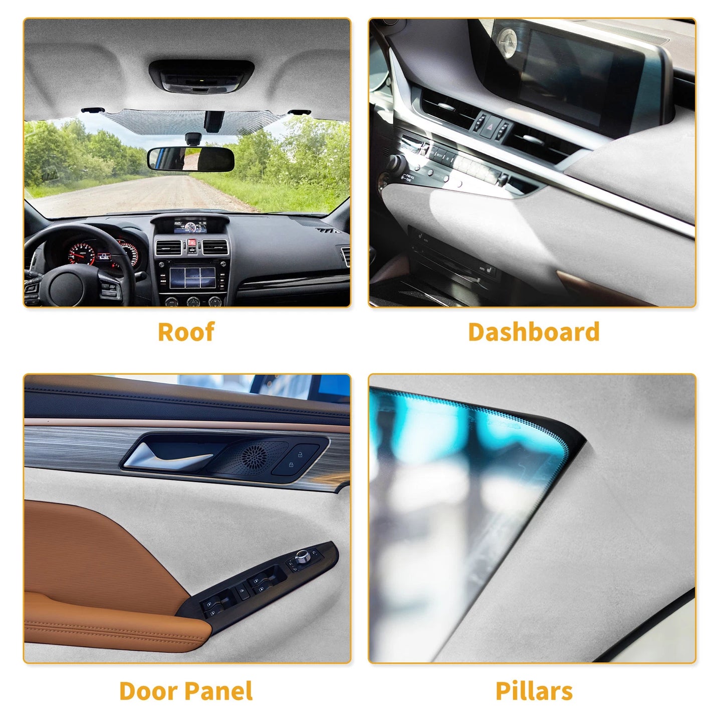 150G Suede Headliner Fabric for Car Roof Repair (96"x57", Light Gray)