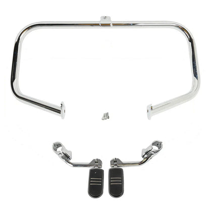 Chrome Engine Guard Highway Bar Foot Pegs for Harley Road King (1997-2008)