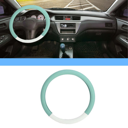 Steering Wheel Cover for 35-36.5cm Steering Wheel (White Light Green)