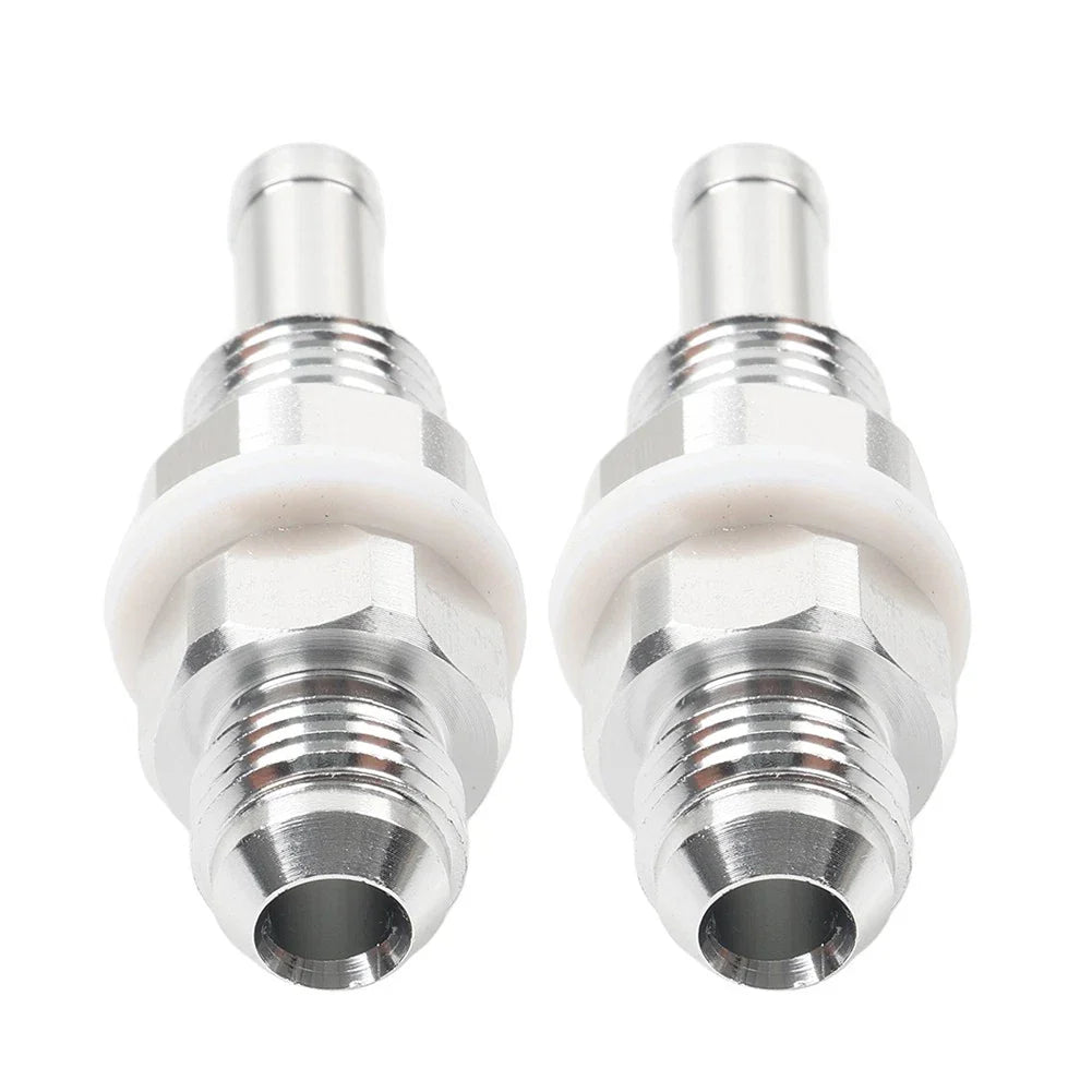 6AN Male Flare Bulkhead to 5/16" Hose Barb Fuel Tank Fittings