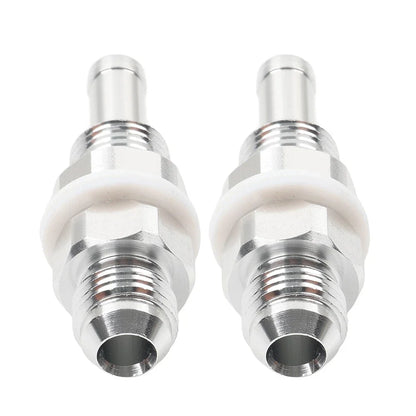 6AN Male Flare Bulkhead to 5/16" Hose Barb Fuel Tank Fittings