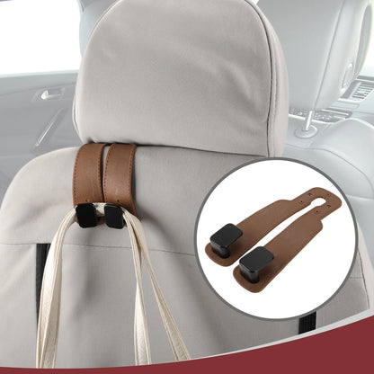 1 Pcs Universal Car Seat Headrest Hooks Organizer - Light Brown