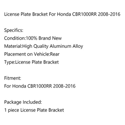 Rear License Plate Holder Bracket for Honda CBR1000RR (2008–2016)