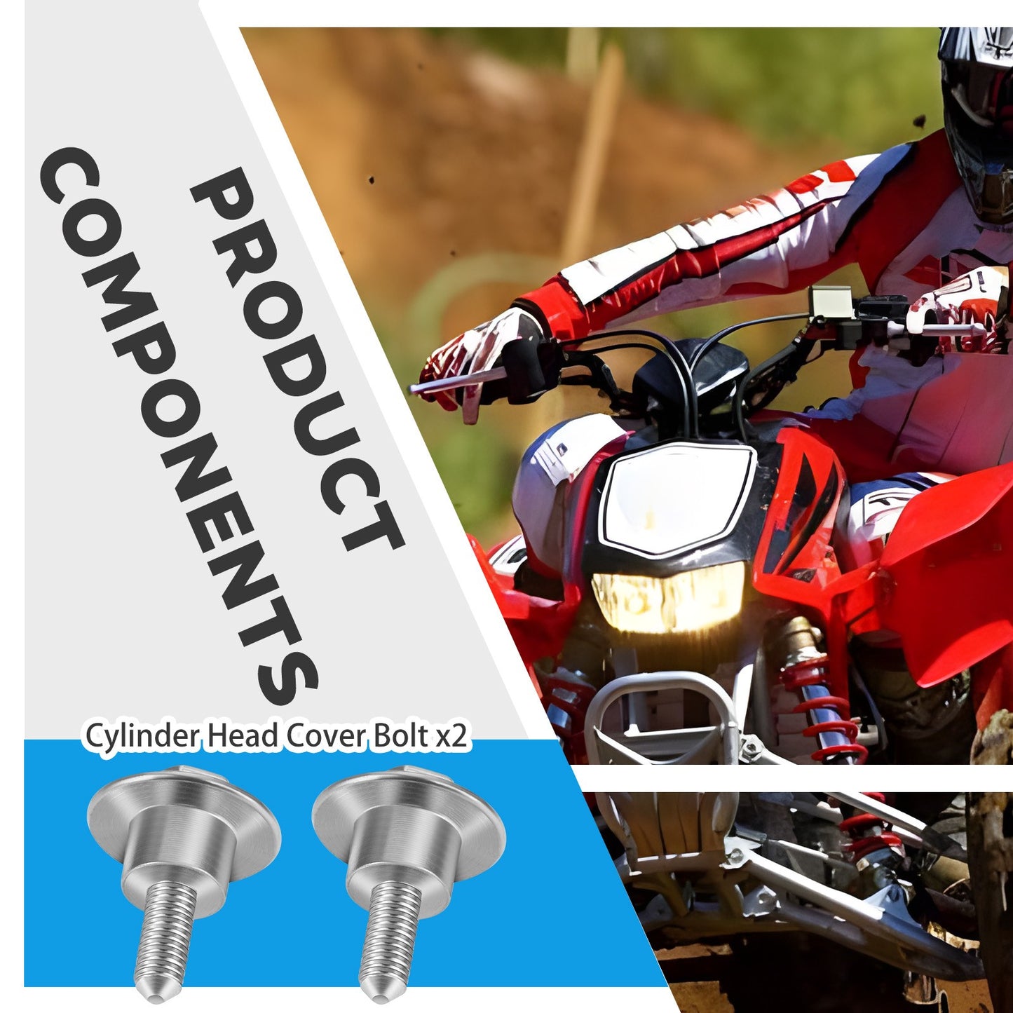 2X Cylinder Head Cover Bolt for Honda TRX450ER TRX450R CRF450R/X (2004–2014)