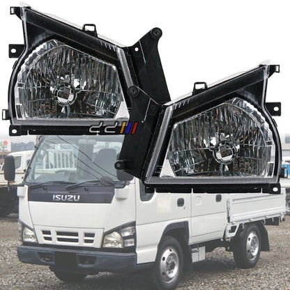 1 Pair Head Light for Isuzu ELF Hicom NKR 55 NKR 66 NPR 71 NQR (2004-2006)