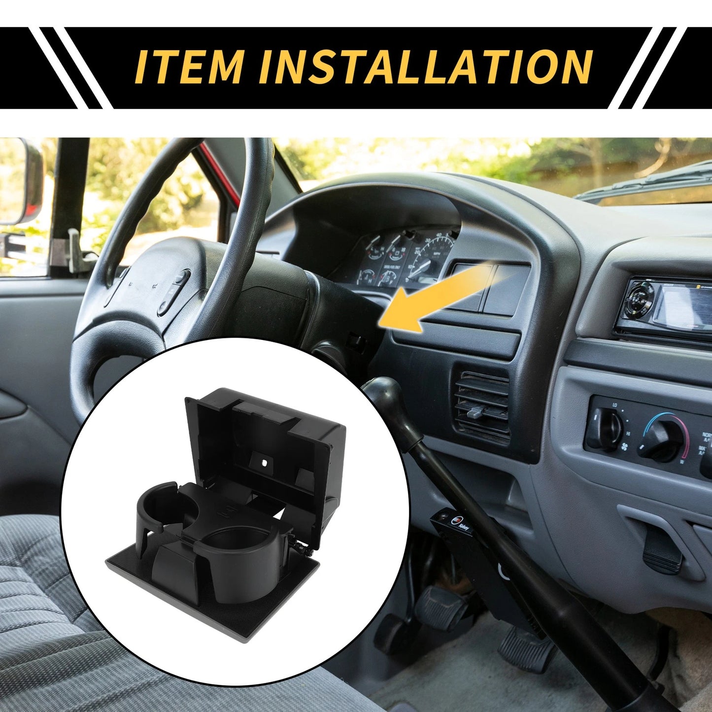 Dashboard Cup Holder for Ford F-250 F-350 F-450 F-550 (2008–2016) Gray