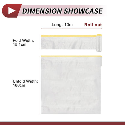 Pre-Taped Masking Film 1000x180cm for Automotive Painting (1 Pc)