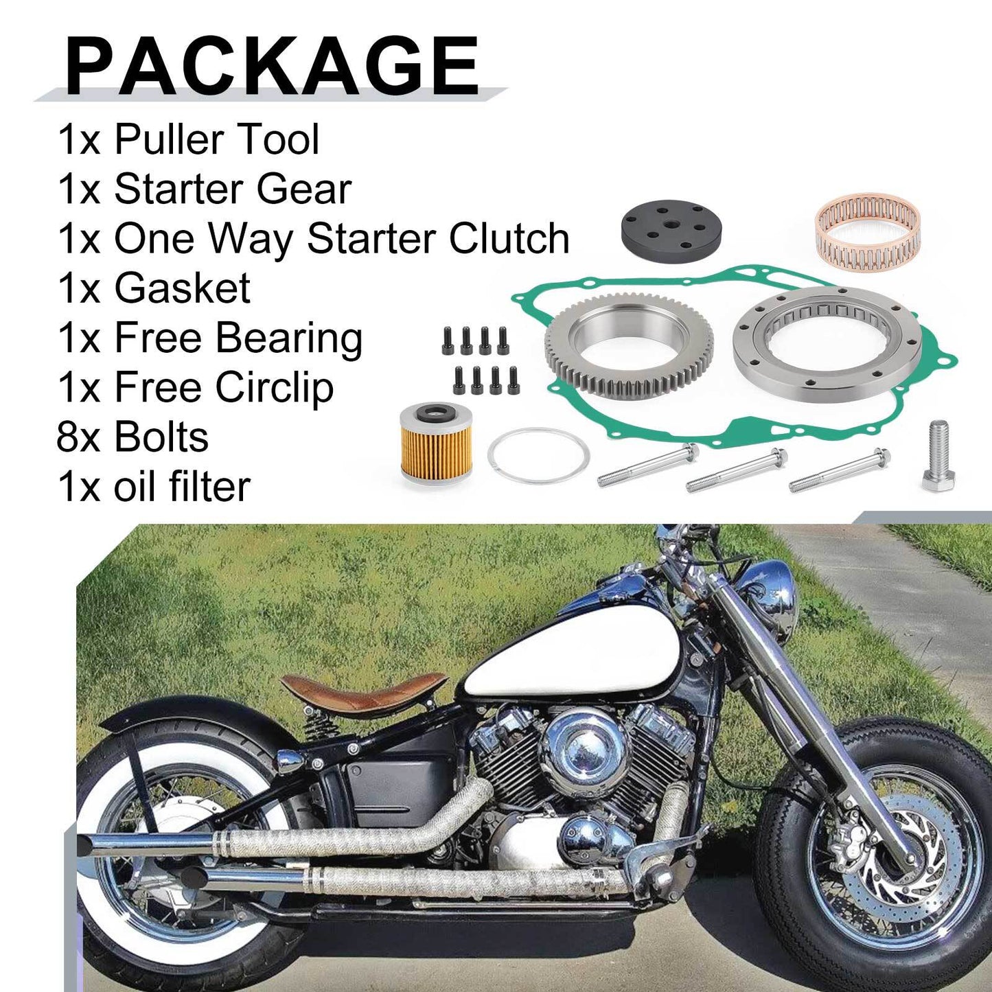 Starter Clutch Gasket Bolts for Yamaha VStar XVS 1100 (1999–2009)
