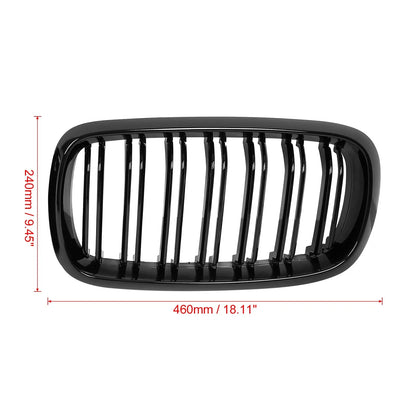 Glossy Black Front Kidney Grill Hood Grille Double Slat for BMW X5 (2014-2018)