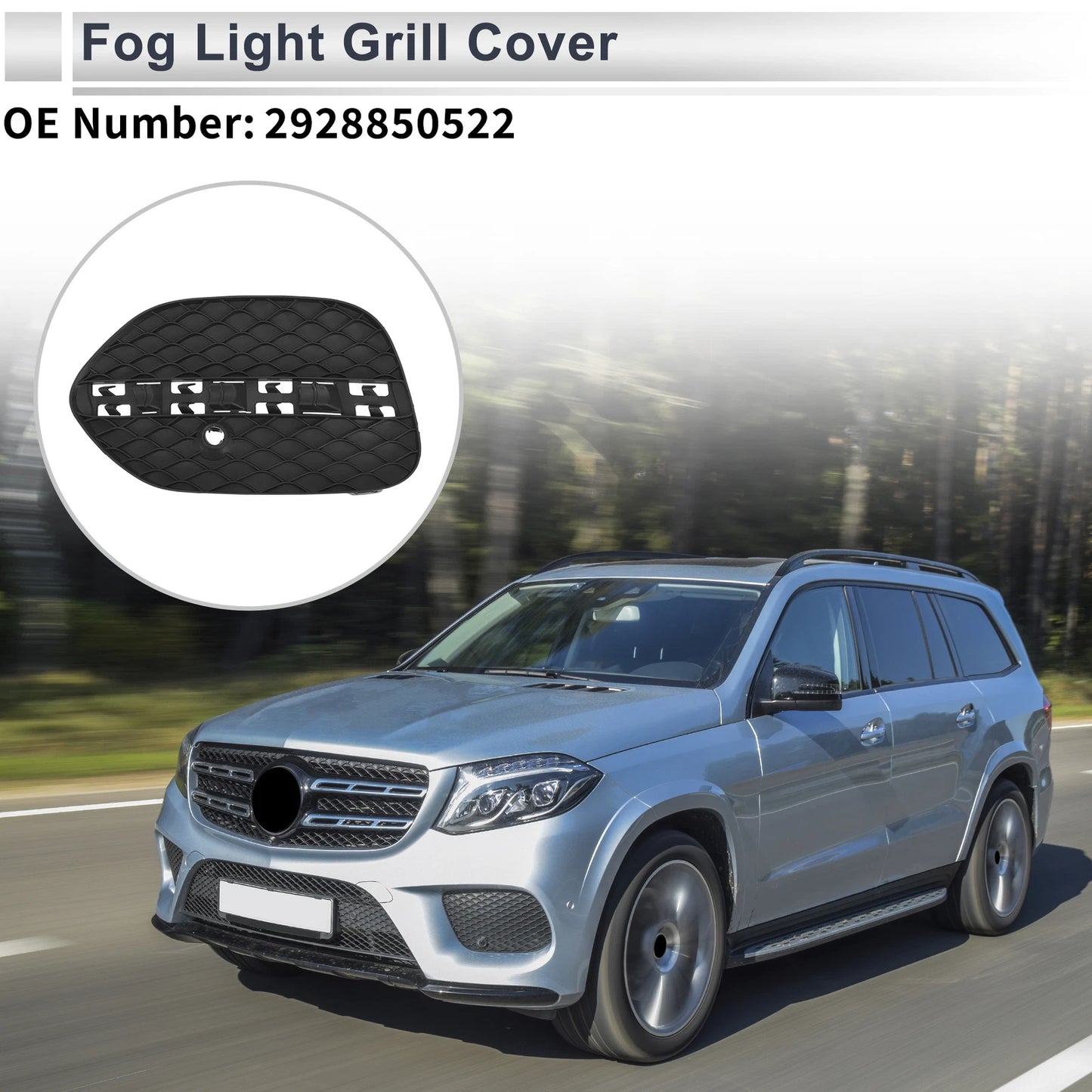 1 Pc Fog Light Grill for Mercedes-Benz (No. 2928850522) Black