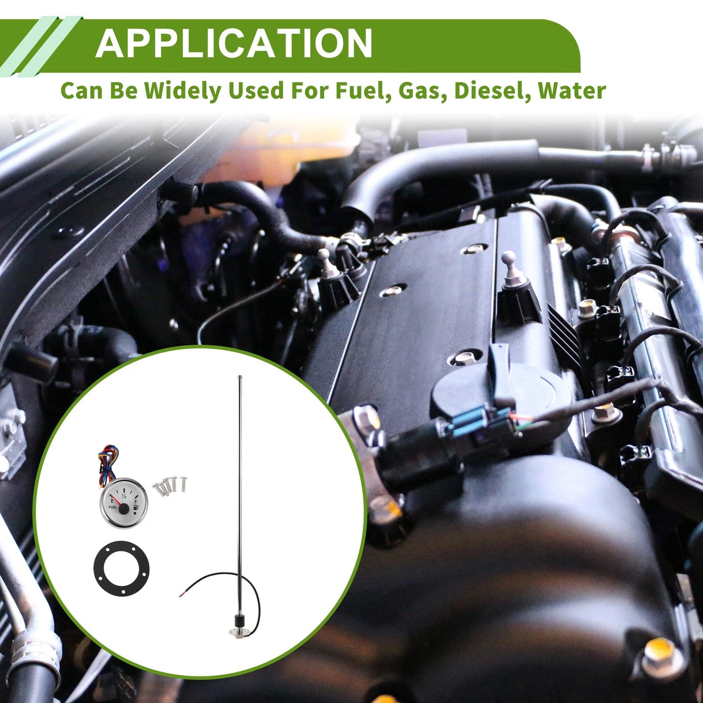Fuel Sending Unit and Gauge Kit 240-33 Ohm for Boat Car Vehicle