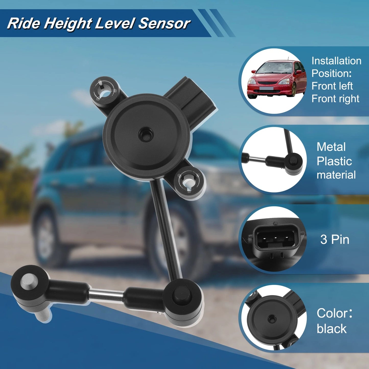 Ride Height Sensor for Land Rover Range Rover (1997–2002) 3 Pin Metal Plastic