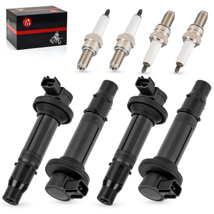 Set of 4 Ignition Coils & Spark Plugs for Yamaha YZF R6 (1999–2002)