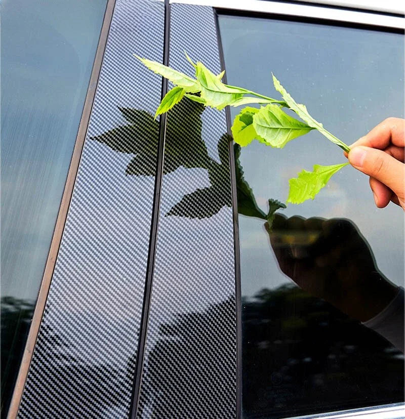 6 x Carbon Fiber Window Pillar Posts Door Trim Cover for Buick Lacrosse (2006–2008)
