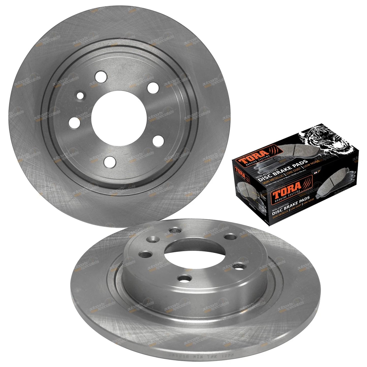 2 Rear Disc Rotors + Brake Pads for Chevrolet Cruze (2009–2012)