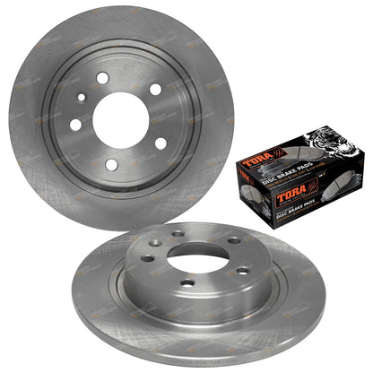 2 Rear Disc Rotors + Brake Pads for Chevrolet Cruze (2009–2012)