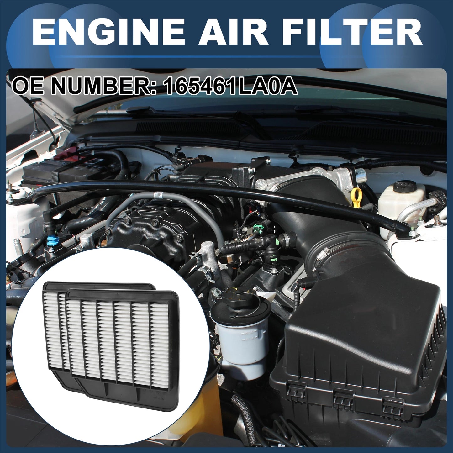 Set of 2 Engine Air Filters No.165461LA0A for Nissan Armada 5.6L (2017–2024)