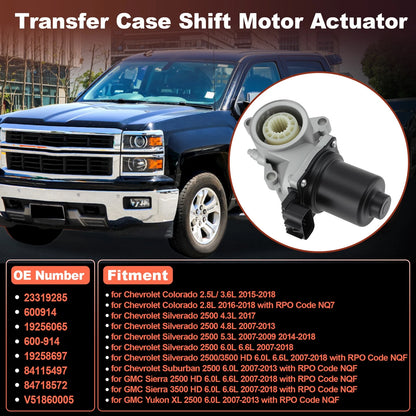 600-914 Transfer Case Shift Motor for Chevrolet Silverado 2500 3500HD (2007–2014)