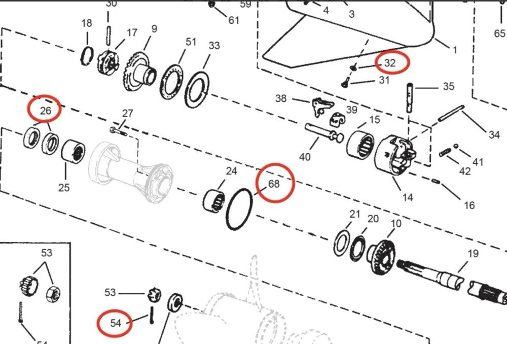 Lower Unit Oil Seal for Evinrude Johnson V4 60° V4 90° (Various Years)