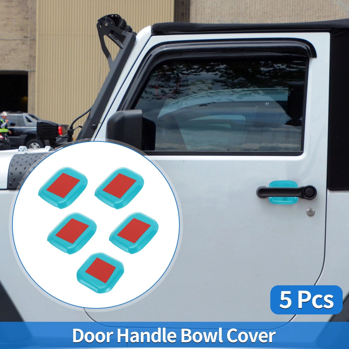 5 Pcs Door Bowl Cover Trim for Jeep Wrangler JL (2018–2022) ABS Light Blue