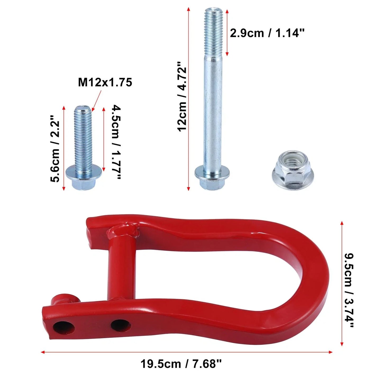 Front Recovery Tow Hook Kit for Chevy Silverado 1500, GMC Sierra 1500 (2007-2018)