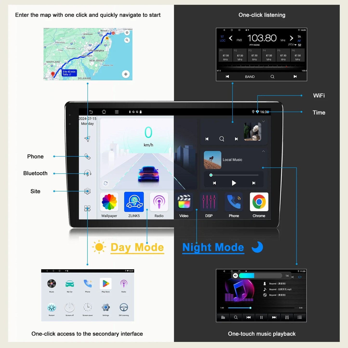 9'' Wireless CarPlay Android Auto Radio for Lexus ES300/ES330 (2001-2005)