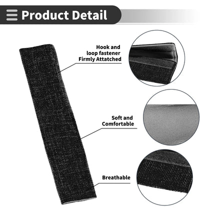 Set of 2 Black Seat Belt Cover Pads for Universal Fit (24cm)