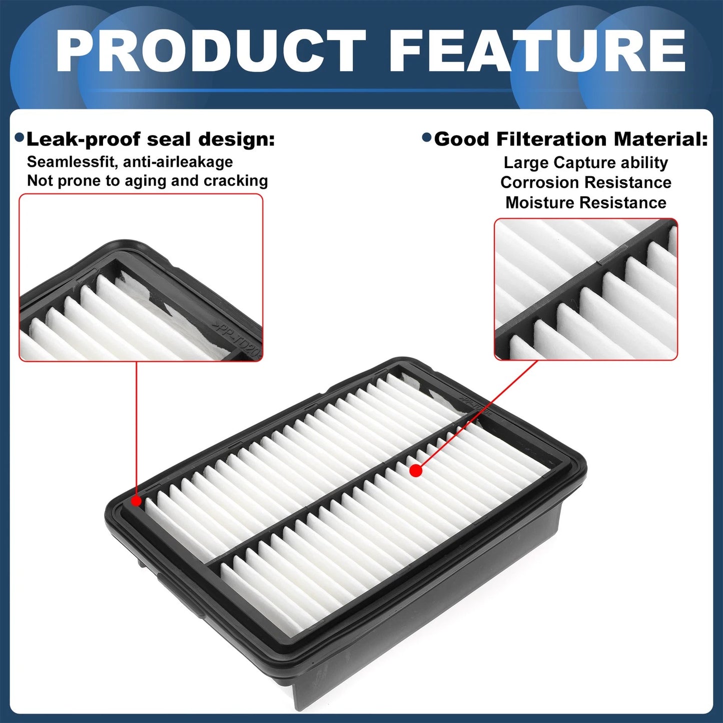 Car Engine Air Filter No. 28113Q5000 for Kia Seltos (2021–2024)