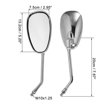 1 Pair 10mm Rearview Mirrors for Kawasaki Honda (Universal)