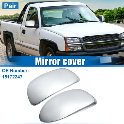Chrome Plated Mirror Covers for Chevrolet Silverado, GMC Sierra