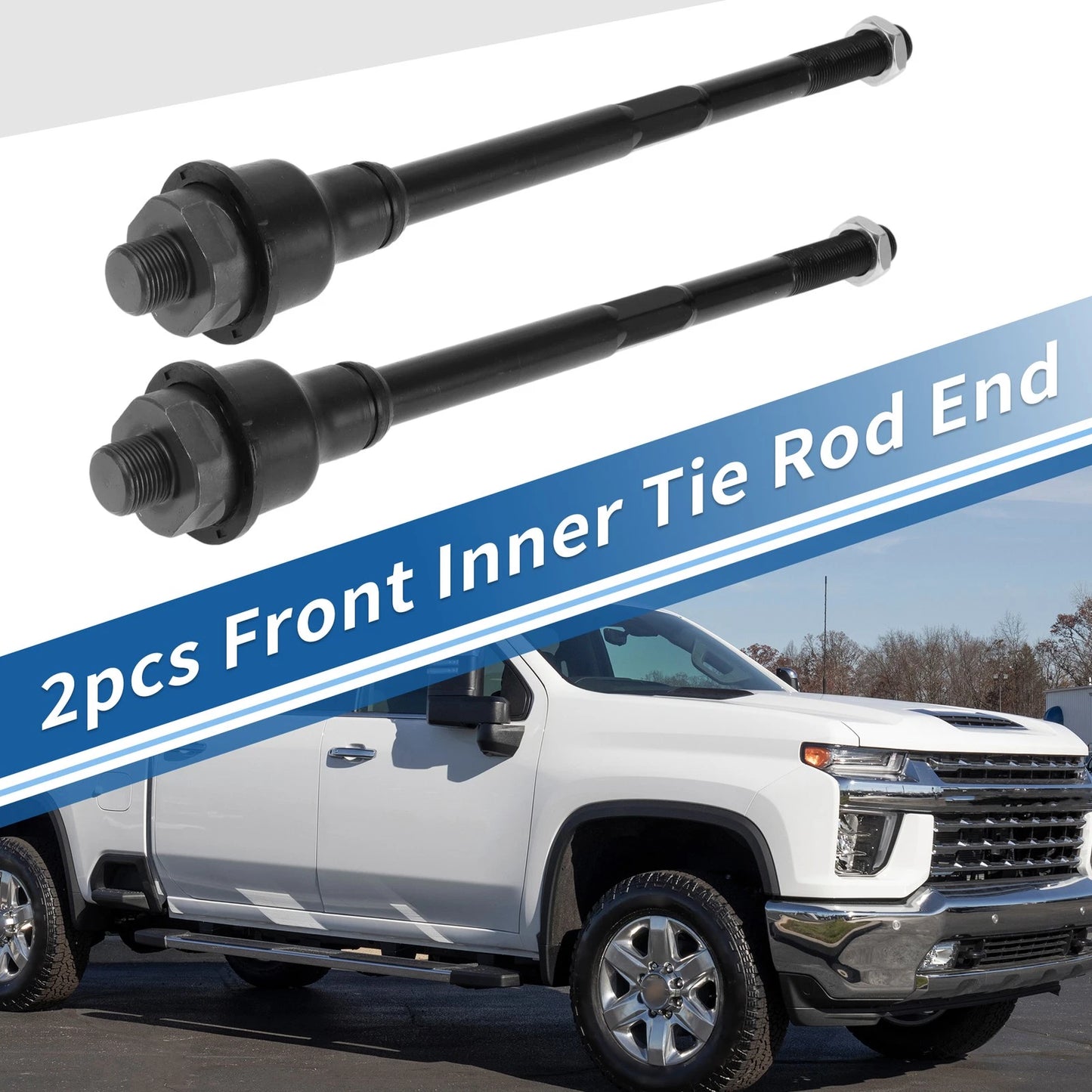 2X Front Inner Tie Rod End Links for Chevrolet Silverado 2500 HD (2011–2019)