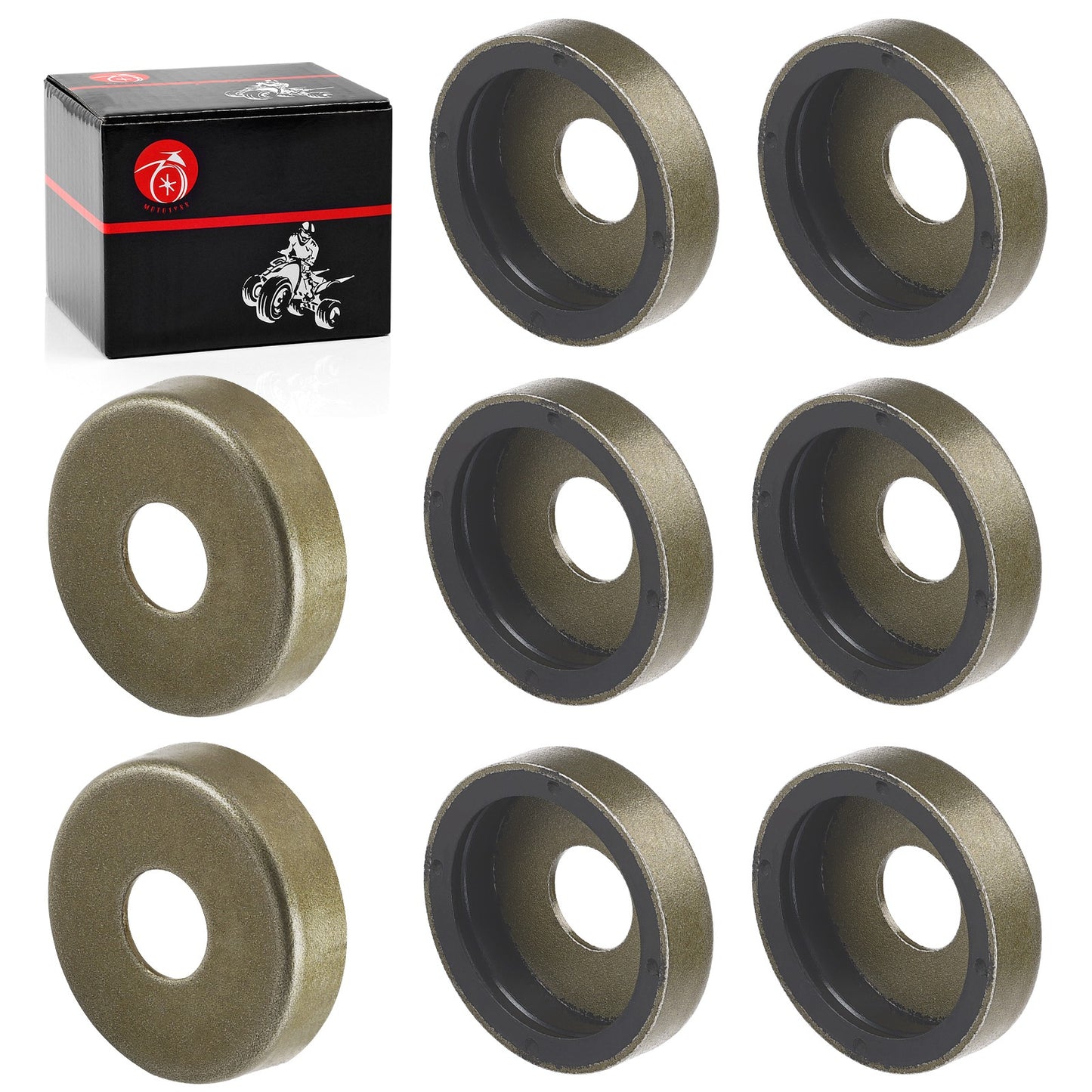 Set of 8 Front Arm Bushing Caps for Polaris Outlaw RZR Sportsman (2000–2023)