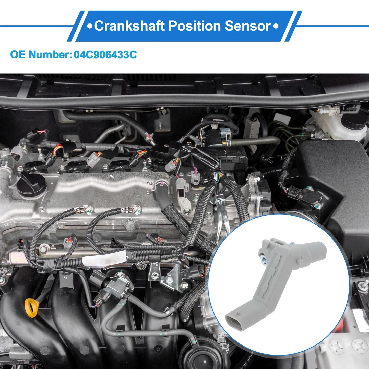 Crankshaft Position Sensor for Audi A4 B9 1.4TFSI (2015–2019) No. 04C906433C