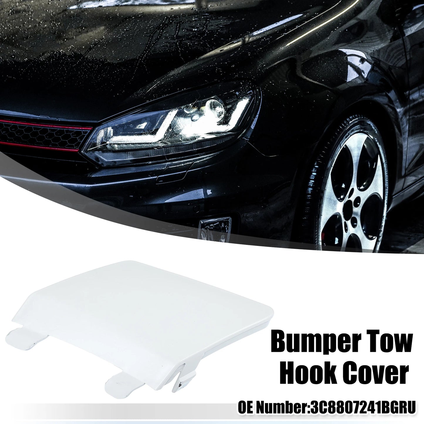 Front Bumper Tow Hook Cover for Volkswagen (2010–2019) - White