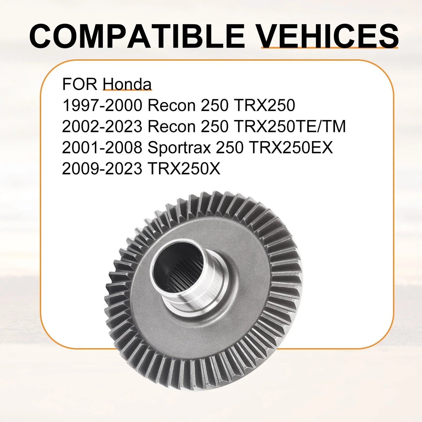 Rear Final Drive Ring Gear for Honda Recon 250 TRX250 TE/TM (1997–2023)
