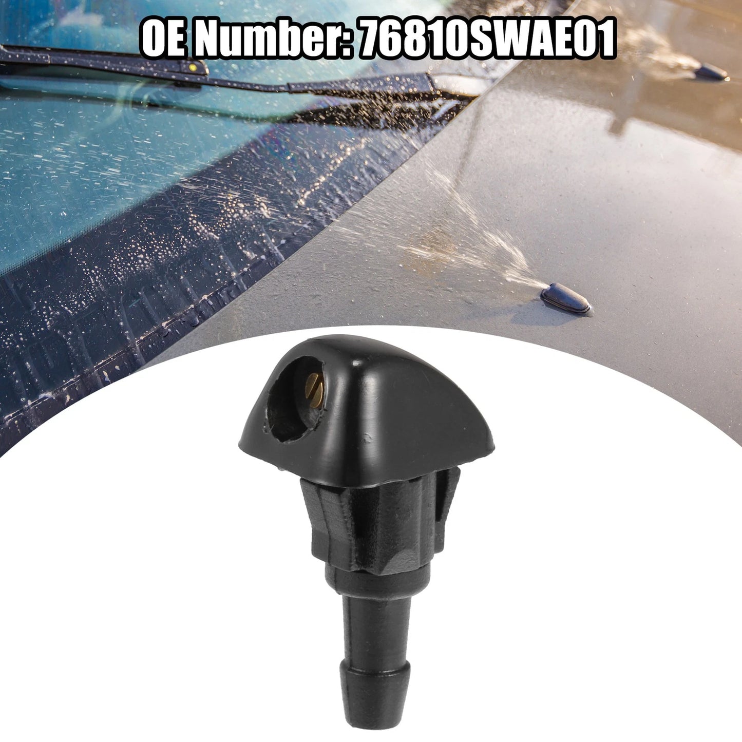 2pcs Windshield Wiper Washer Nozzle Spray Jet for Honda Civic (2006–2011) No. 76810SWAE01