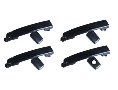 Set of 4 Smooth Black Outer Door Handles for Nissan Dualis J10 (2007–2013)
