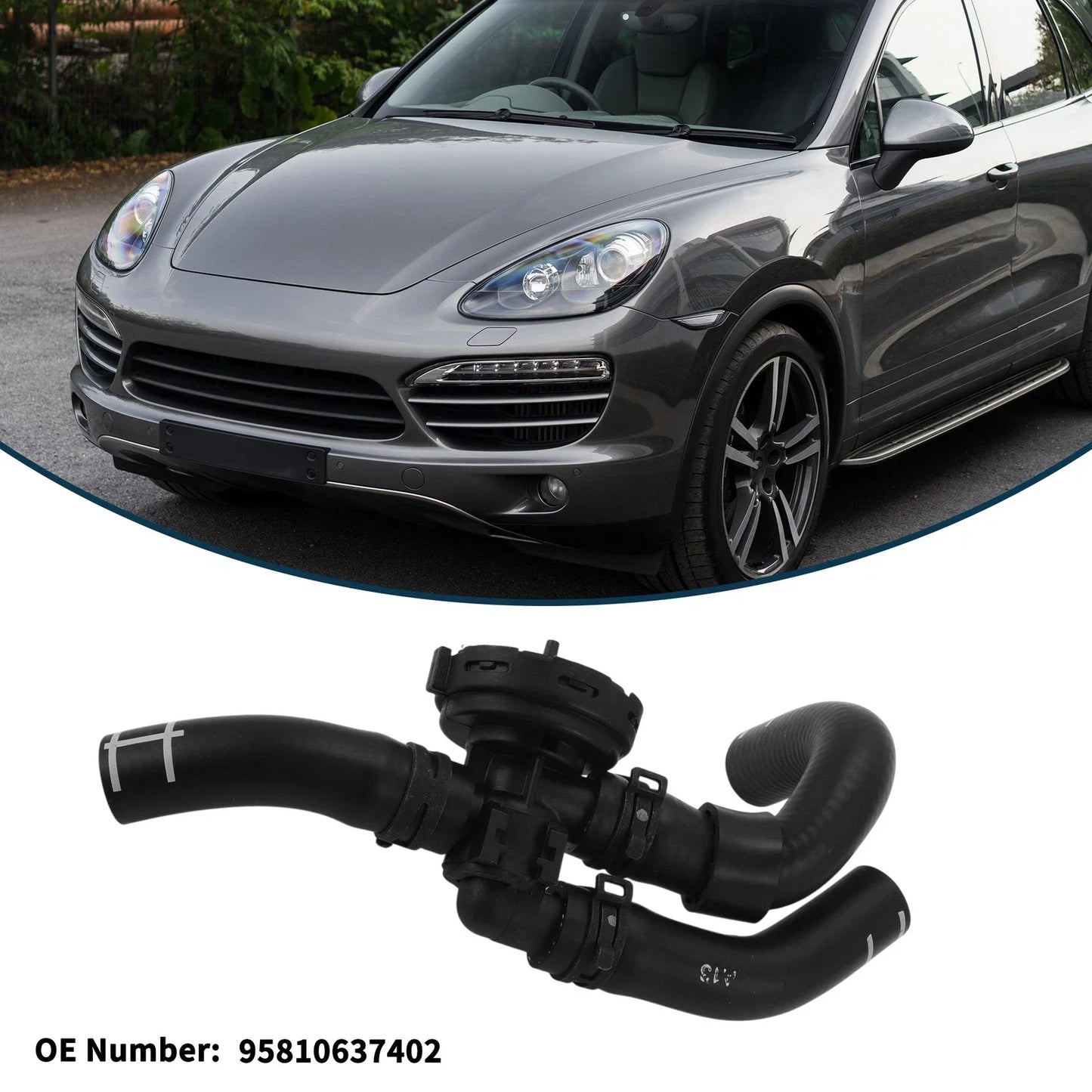 Radiator Hose for Porsche Cayenne 3.0L 2011-2014 Rubber Coolant Pipe