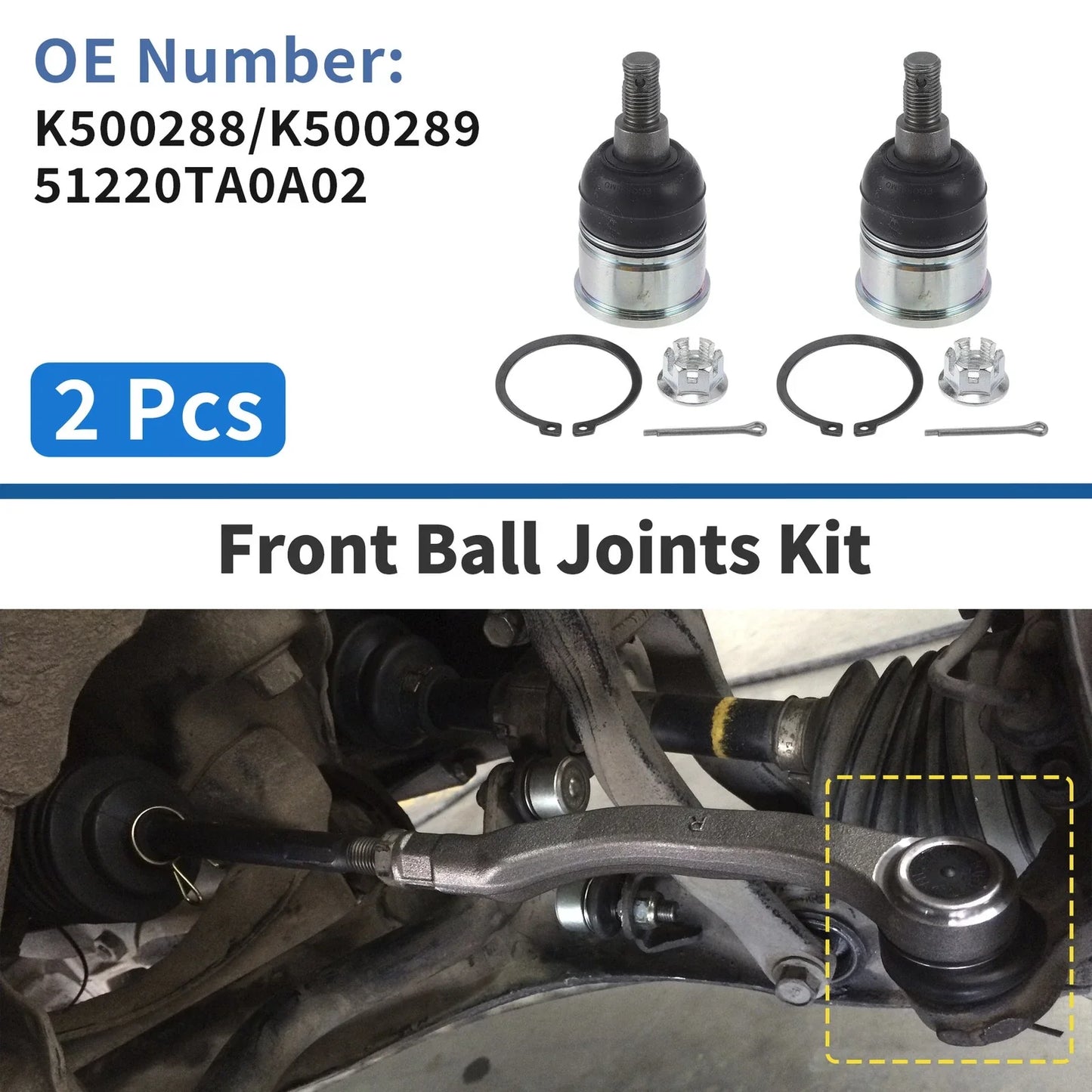 2 x Front Lower Ball Joints for Honda Acura (2008-2012)