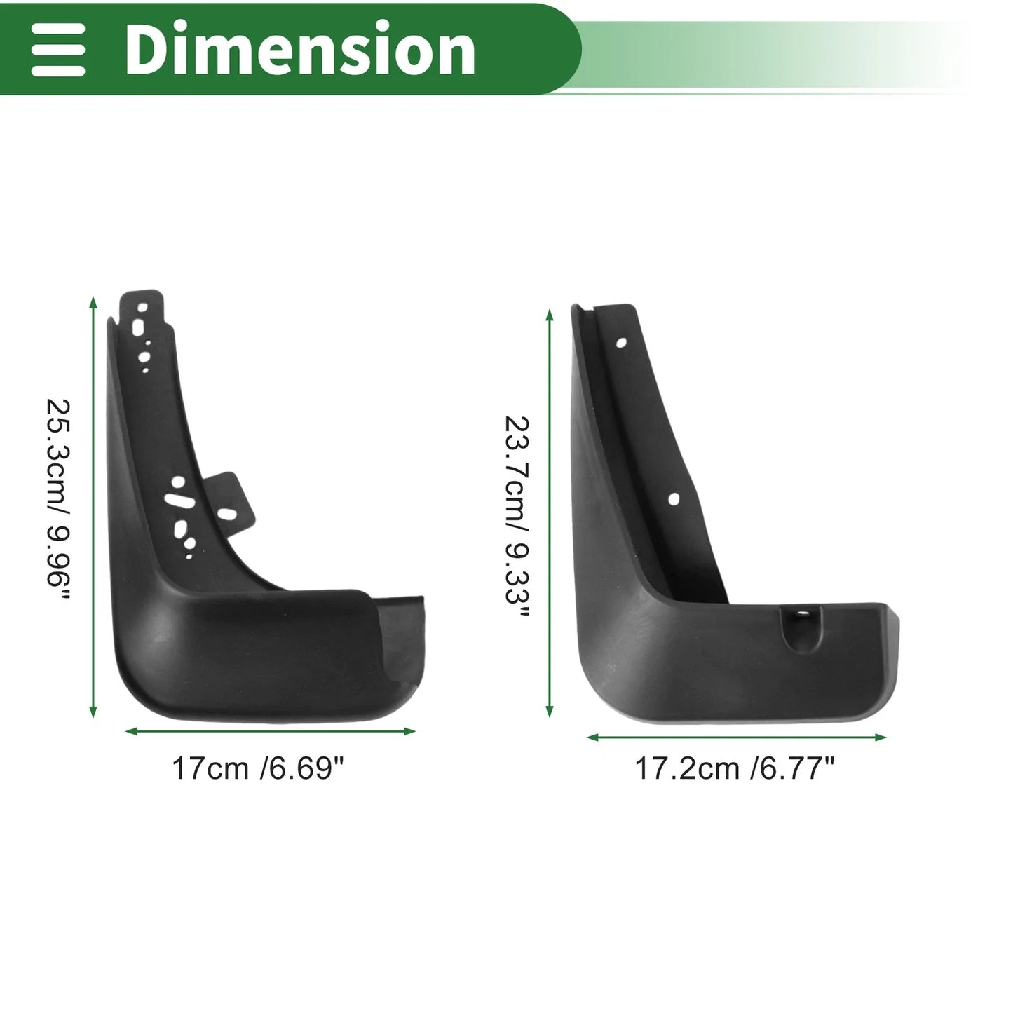 Mud Flaps Splash Guards for Chevrolet Aveo Saloon (2014-2016) with Mounts