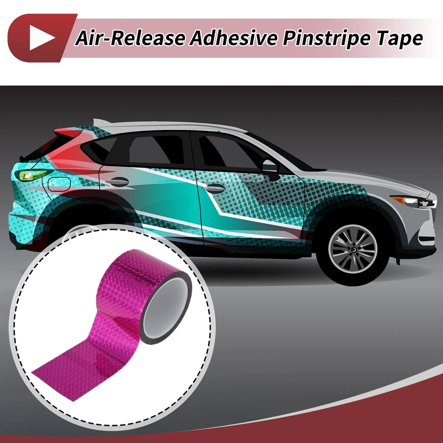 Pinstripe Tape 70mmx50m for Car Motorcycle Boat Laser Purple (1 Pcs)