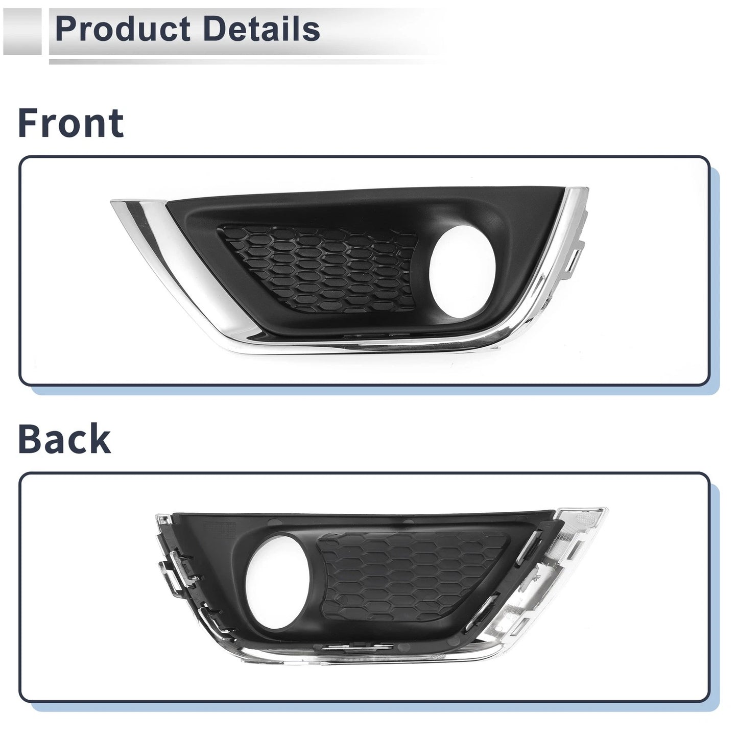 1 Pc Front Left Fog Light Grill for Jeep Compass (2017-2019)