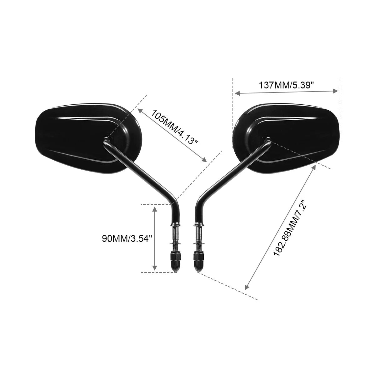 Black Rear-View Mirrors for Harley Davidson CVO Road Glide (2023-2024)