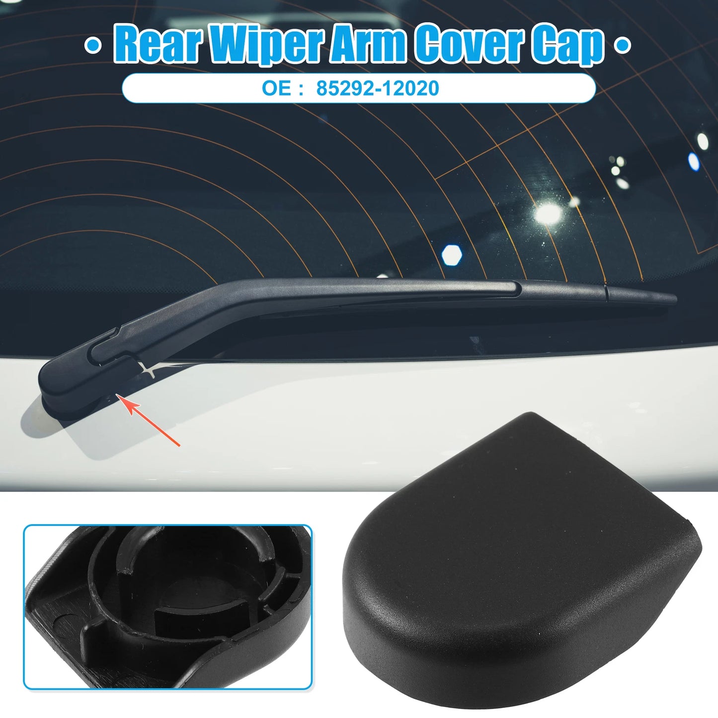 2 Pcs Rear Windshield Wiper Arm Nut Cover Cap for Toyota RAV4